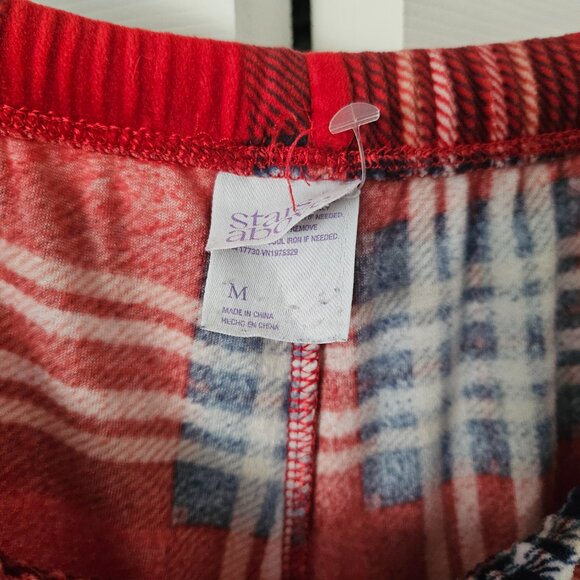 PJ Set (2) - Red Plaid Pants and Solid Shirts Long sleeve - Picture 5 of 9